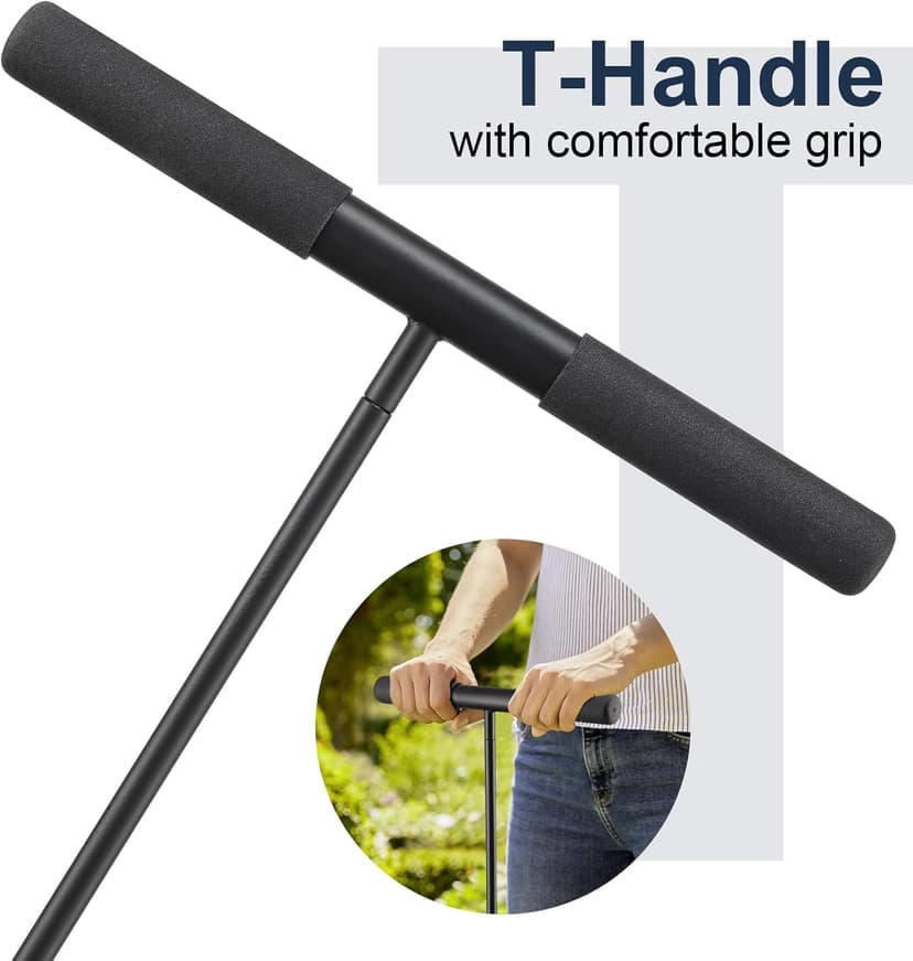 Soil Probe Rod, 48 Inch Metal Septic Tank Locator Tool, Ground Probe Rod for Soil Compaction, Locating Underground Pipes and Gopher Runs, Gardening