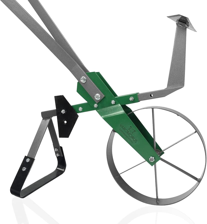 Varomorus High Wheel Cultivator, Self Cleaning Steel Single Wheel Hoe, Modular Plow Garden Tool for Gardening