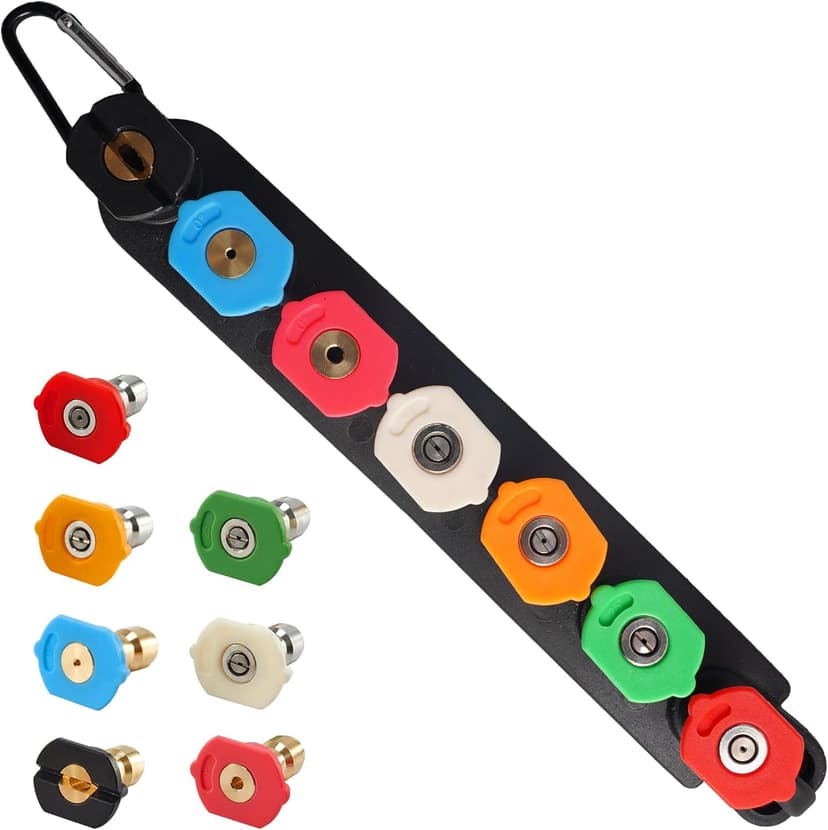 Hourleey Pressure Washer Nozzle Tips with Holder - 7 Nozzle Tips, 1/4 Inch Quick Connect, 4000 PSI