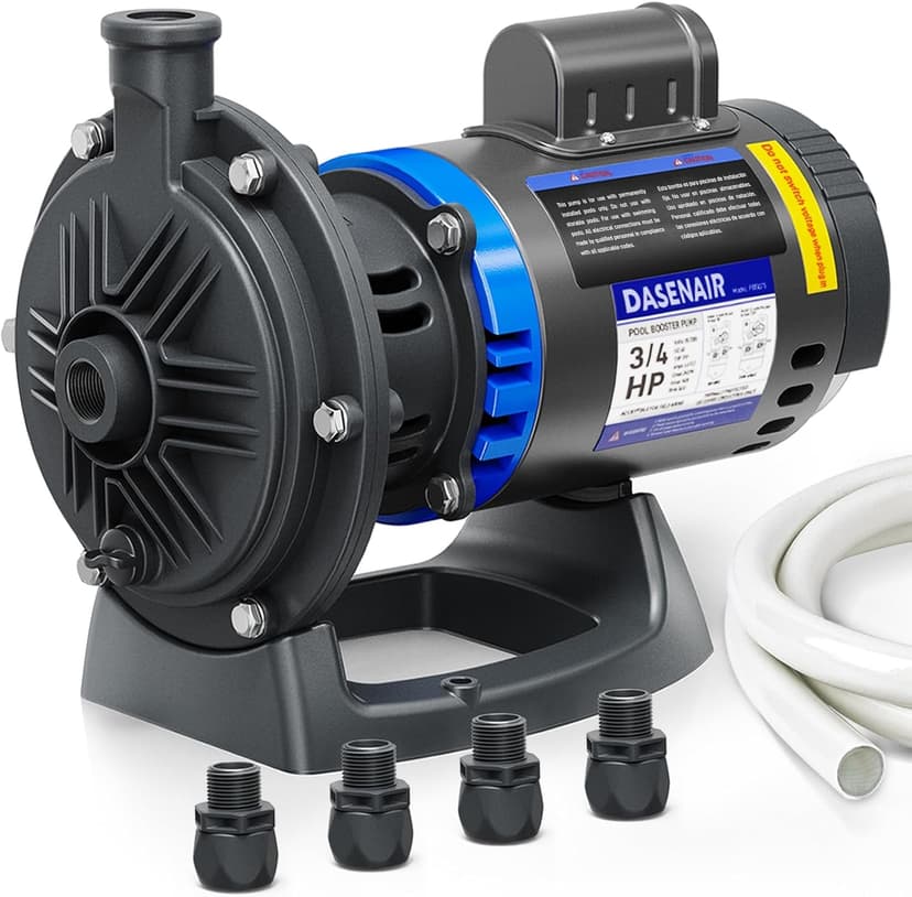 Booster Pump,3/4 HP Pure Copper Motor with Dual Voltage(115V or 230V),IPX4 Waterproof Compatible for Pressure Side Pool Cleaners Vac-Sweep 280,380,3900