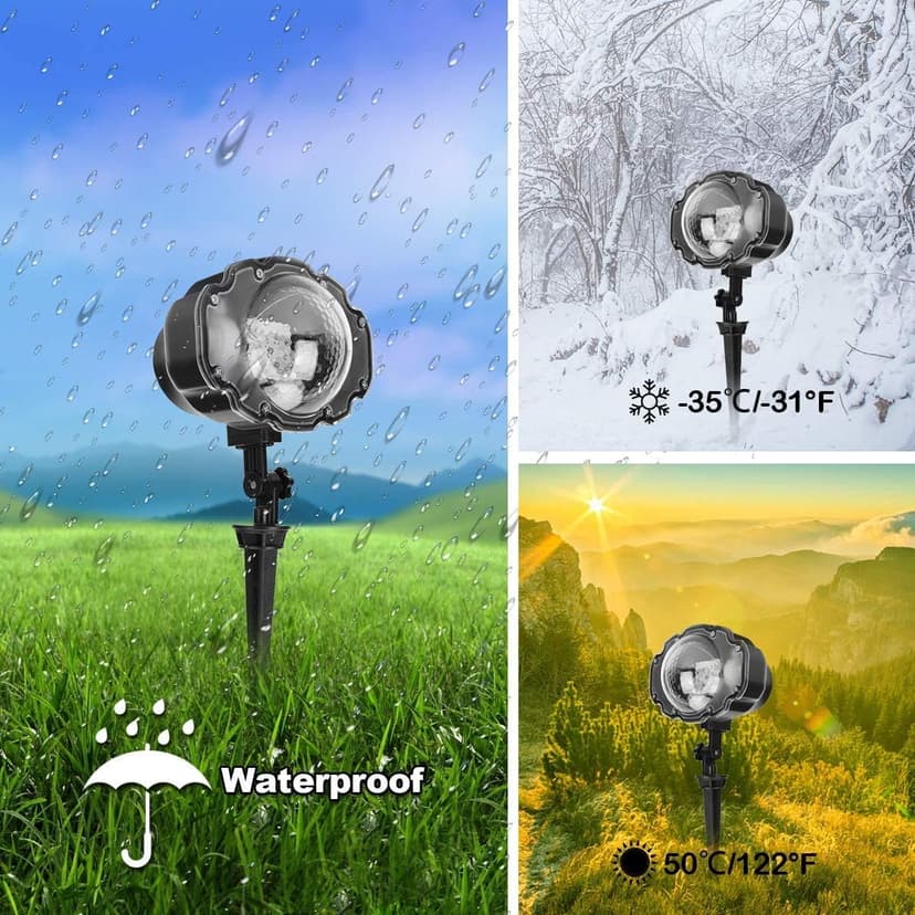 Christmas Snowfall Light Projector Outdoor,Snow Falling Projector Lamp Dynamic Snow Effect Christmas Dot Decorations Lighting for Xmas House.Garden Yard, Party,Club, Landscape