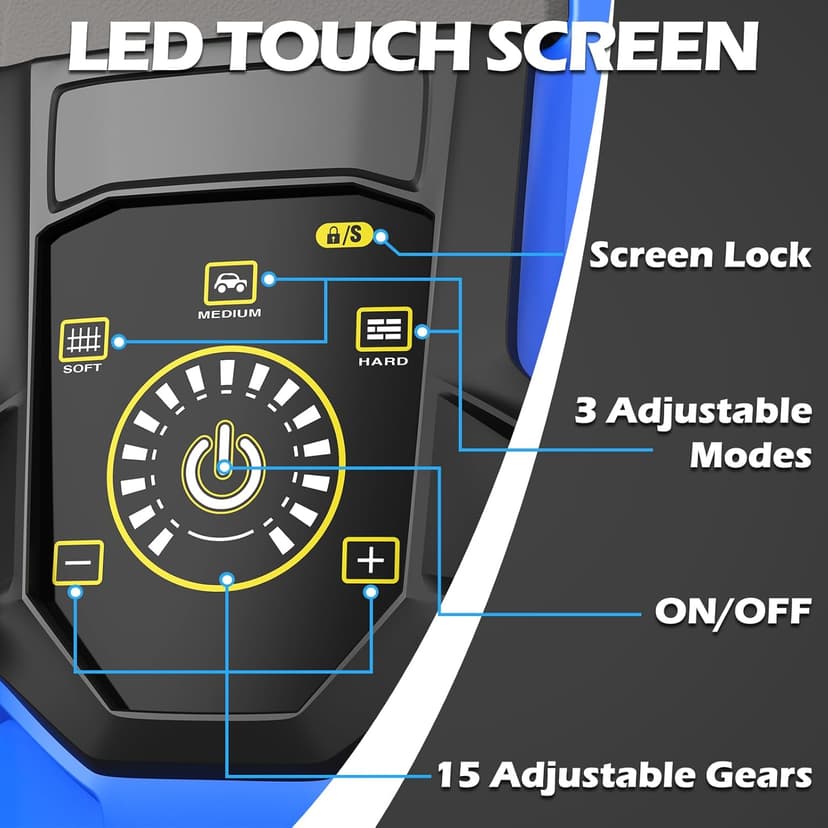 Pressure Washer, 5000PSI 3.2GPM Adjustable Touch Screen with 55FT Total Length Power Washer Electric Powered 4 Nozzles for Driveways Furniture or Cars 2000W