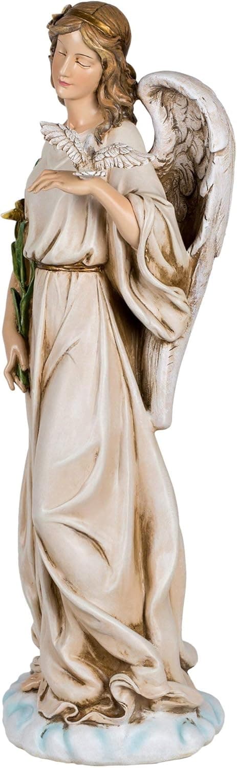Joseph's Studio Angel with Dove Garden Statue – 24.5" Tall Religious Outdoor Décor – Inspirational Resin Yard Sculpture for Garden or Memorial