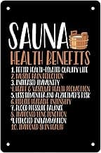 10 Sauna health benefits Retro Funny Metal Sheet Signs, Wall Decoration,size:8 x 12