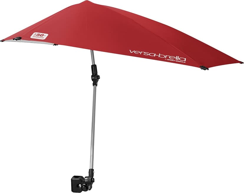 Versa-Brella UPF 50+ Personal Sun Shade - Portable Umbrella for Sports & Outdoors - Secure Clamp, 360-Degree Swivel Adjustable Position for Maximum Sun Protection - Compact with Carry Case