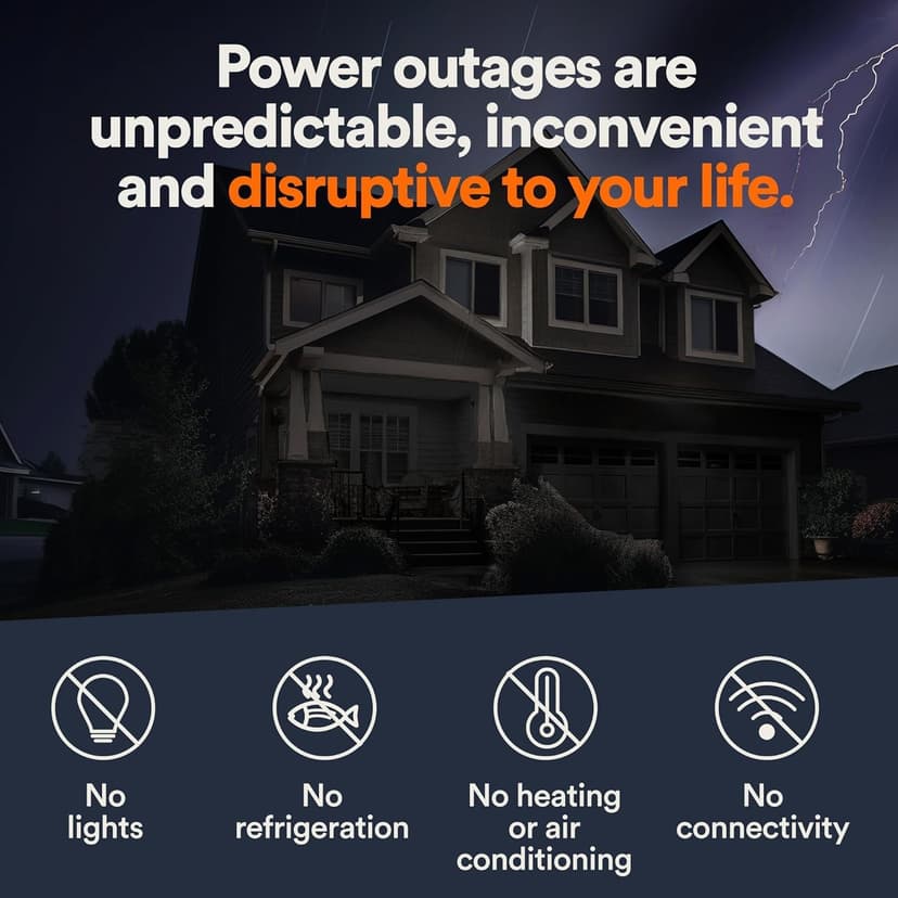 Generac Guardian 24kW Home Standby Generator with 200 Amp Transfer Switch, Durable All Aluminum, WiFi Enabled with G-Force Engine, Easy to Use, Whole House Power Backup, Smart Outage Solution - Bisque