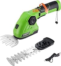 WORKPRO Cordless Grass Shear & Shrubbery Trimmer - 2 in 1 Handheld Hedge Trimmer 7.2V Electric Grass Cutter 2.0Ah Rechargeable Lithium-Ion Battery and USB Cable Included
