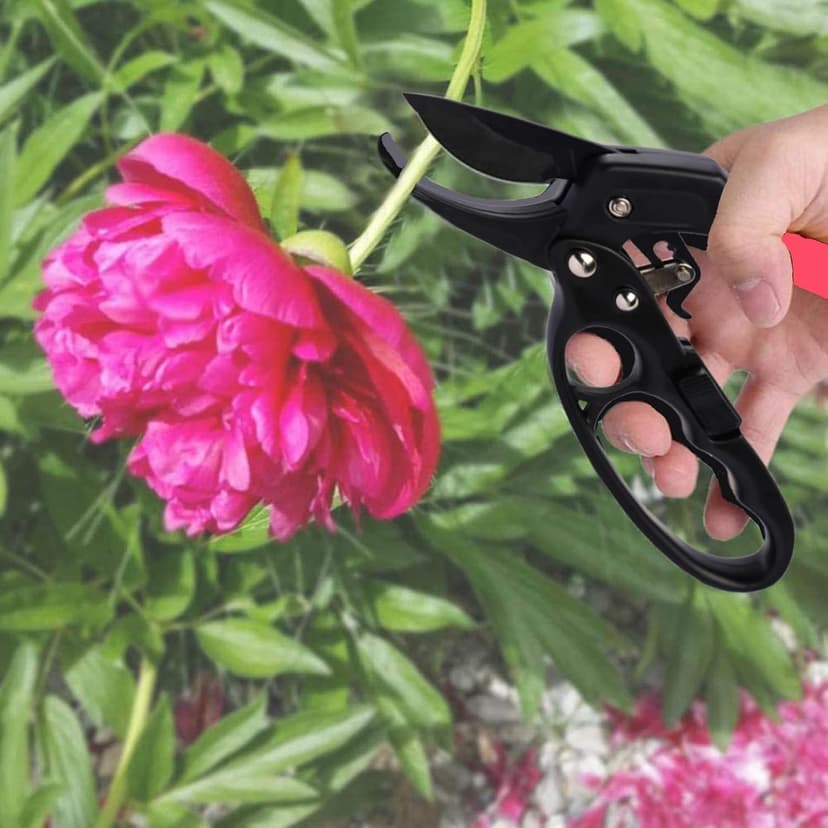 Germany Pruning Shears, Arthritis Weak Hand Snips, Work 3 Times Easier, 1-Inch Cut Capacity Garden Clippers, Ergonomic handle, Rust resistant, high strength steel, Sharp