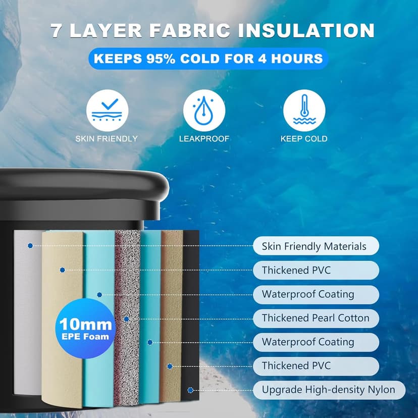 XXL Oval Ice Bath Tub for Cold Plunge, Portable Ice Pod with Lid, 148Gal Inflatable Ice Plunge Tub with 2 Drain Valves for Chiller Connection, Cold Therapy Recovery, Indoor Outdoor Use