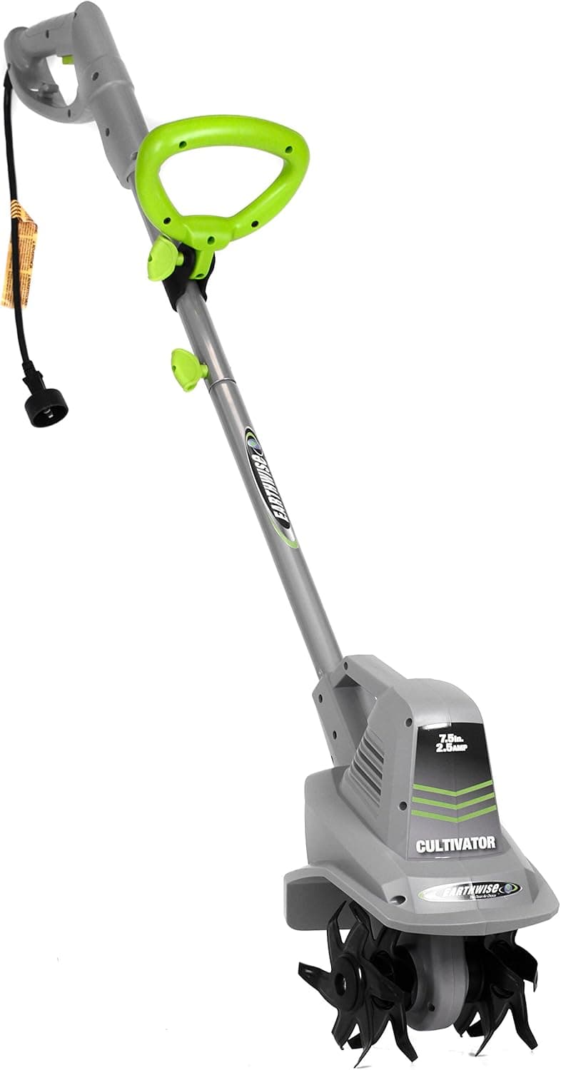 Earthwise TC70025 7.5-Inch 2.5-Amp Corded Electric Tiller/Cultivator, 7.5-Inch, 2.5-Amp Corded, Grey