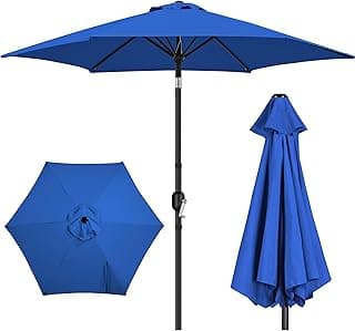 Yaheetech Patio Umbrella, 9FT Outdoor Table Market Umbrella with Push Button Tilt and Crank, Yard Sun Shade UV Protection Waterproof for Garden, Deck, Backyard, Pool