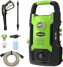 Greenworks Compact Electric Pressure Washer (CSA Certified, Lightweight, 20 FT Tangle-Free Hose, 35 FT Power Cord) Great For Cars, Fences, Patios, Driveways, Decks and Patios