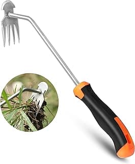 EcoNour Weed Puller Tool | Stainless Steel Weeder with Silicon Handle | Durable Weeding Remover Tool | Manual Weeder for Gardening | Effortless for Uprooting Weeds and Backyard Farm Planting