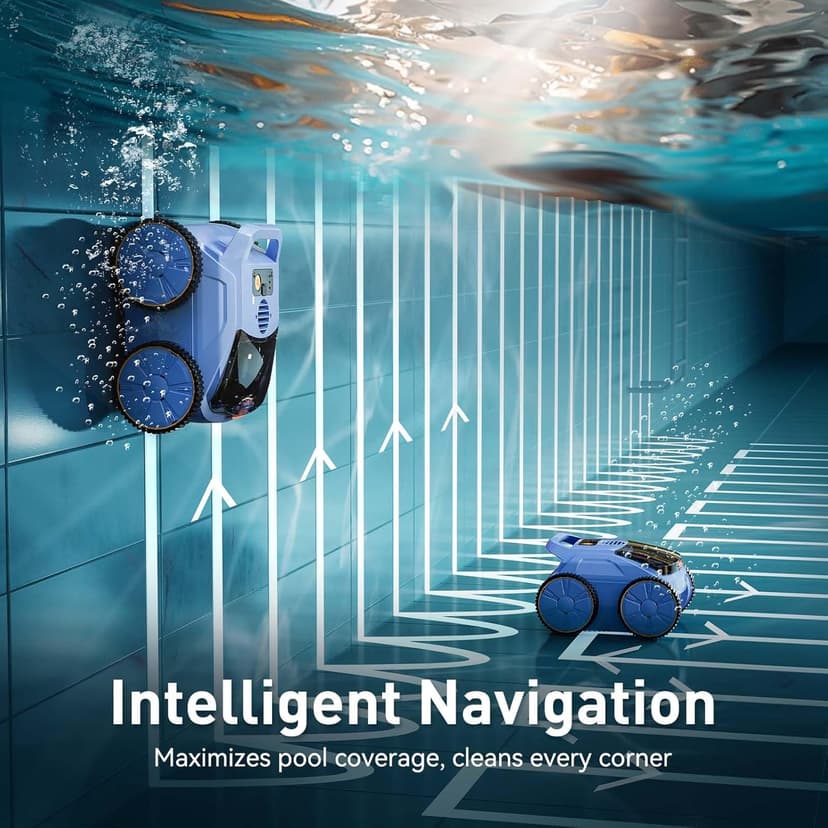 Pool Vacuum for Above Ground Pool Made by Seauto, Pool Vacuum for Inground Pools Cleans Up to 2100 Sq.ft, Pool Robot Vacuum Lasts Up to 180 Mins, Pool Cleaner for Wall, Floor and Auto Mode
