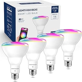 Smart Light Bulbs 75W Equivalent, 1100LM 12W RGBCW BR30 E26 Recessed Flood Light Bulb Compatible with Alexa/Google Assistant/Smart Life, No Hub Required, 2.4G WiFi, ETL Listed, 4PCS