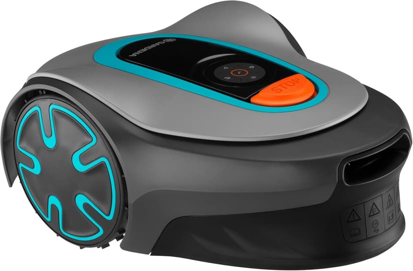 GARDENA 15201-20 SILENO Minimo - Automatic Robotic Lawn Mower with Bluetooth app, Boundary Wire - for lawns up to 2700 Sq Ft, Made in Europe, Grey