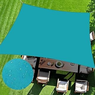 ChasingMoon Waterproof Sun Shade Sail, 8' x 10' Turquoise Rectangle UV Block Outdoor Sunshade, for Backyard, Deck, Patio, Garden, Outdoor Activities (We Make Custom Sizes)