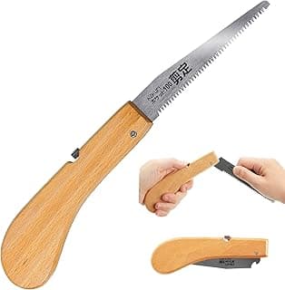 KAKURI Pruning Saw Folding 4" for Garden, Camp, Bushcraft, Japanese Pull Saw Razor Sharp Japanese Steel Blade, Mini Pocket Hand Saw for Tree Branch Cutting, Foldable Wood Handle, Made in JAPAN