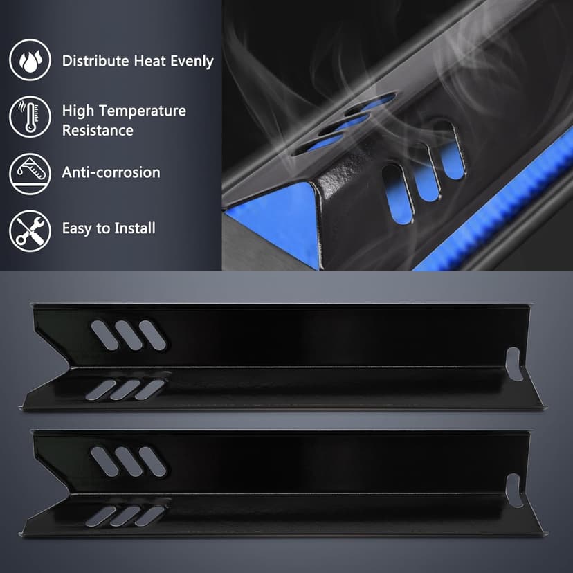 Grill Grease Tray Replacement Parts for Dyna Glo DGF493BNP, DGF510SBP, Backyard Grill BY13-101-001-12, BY14-101-001-02 and BHG Grill Parts, Adjustable 24''-30'' Gas Grill Drip Pan, Heat Plate Shields.