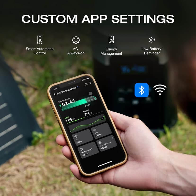 EF ECOFLOW Portable Power Station DELTA 2 Max, 2400W LFP Solar Generator, Full Charge in 1 Hr, 2048Wh Solar Powered Generator for Home Backup(Solar Panel Optional)