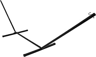 Sunnydaze Steel Hammock Stand for Outside - 350-Pound Capacity Indoor/Outdoor Hammock Stand Only - Black Powder-Coated Finish - 12-Foot