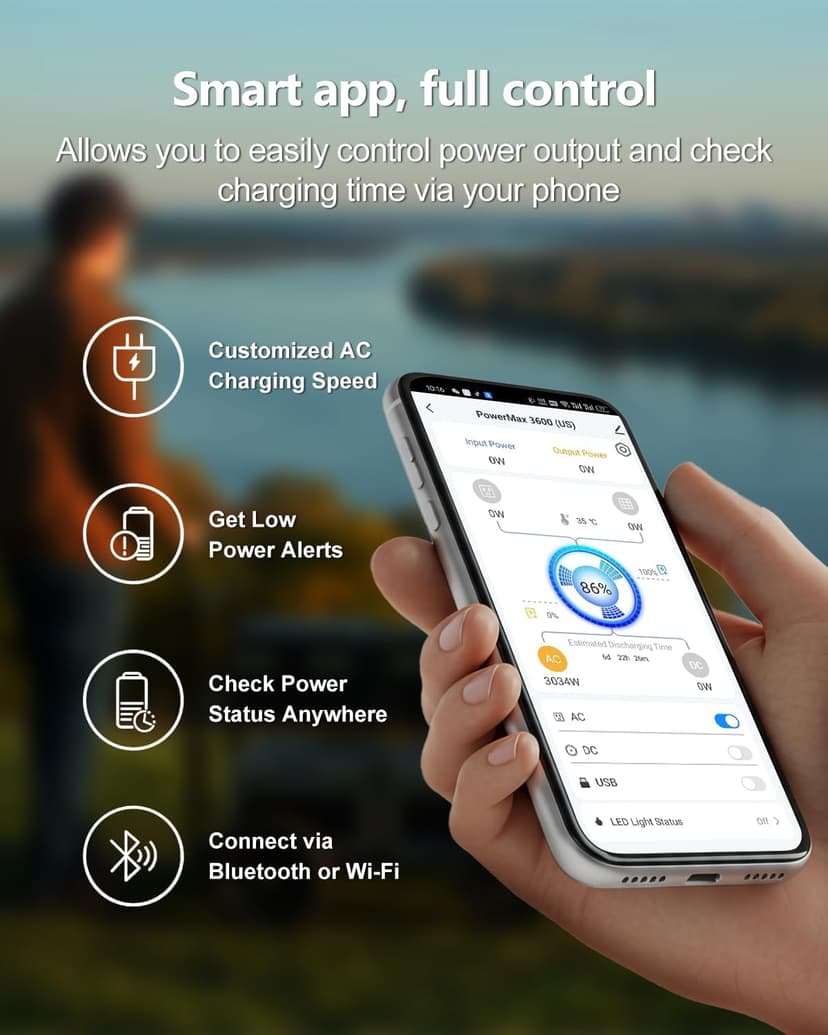OSCAL 2400W Solar Generator, 1872Wh Solar Power Station with 4 AC Outlets (5000W Peak), 1.45H Full Charging, APP Control Emergency Power Station for Home, Camping & RVs, Battery Backup