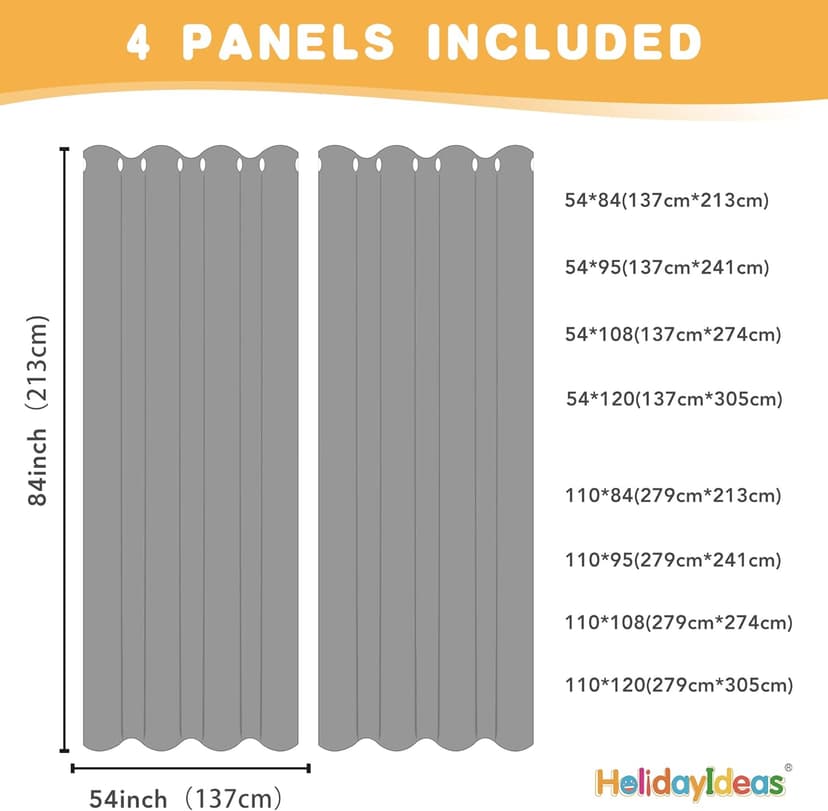 HolidayIdeas Outdoor Curtains for Patio Waterproof, 4 Panels - 54 x 84 Inch - Privacy Protection & Light Filtering Curtains Cream Grommet Outside Curtains for Porch, Gazebo, Pergola, Backyard