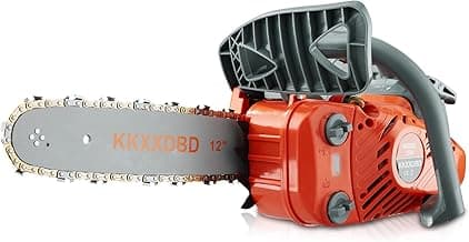 Lightweight 12 Inch Gas Powered Chainsaw - 25.4CC Top Handle Chainsaw for Efficient Wood Cutting, Tree Pruning & Firewood Preparation, Anti-Vibration Design, Easy Start & Safe Operation