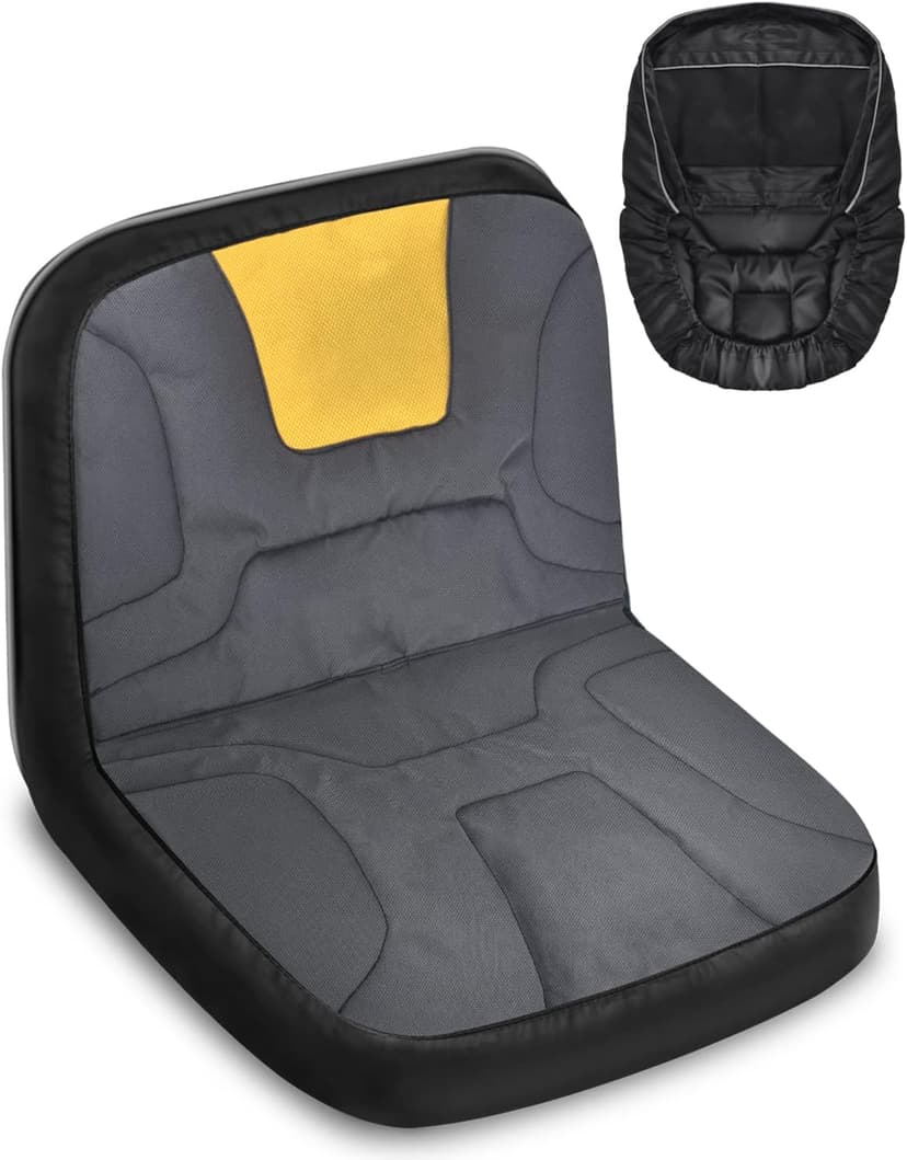 PACETAP Riding Lawn Mower Seat Cover, Heavy Duty 600D Oxford Waterproof Seat Cover with Padding, Durable Tractor Seat Cover Fits Kubota, for Cub Cadet, for Ford, for Mahindra, for Husqvarna (Medium)