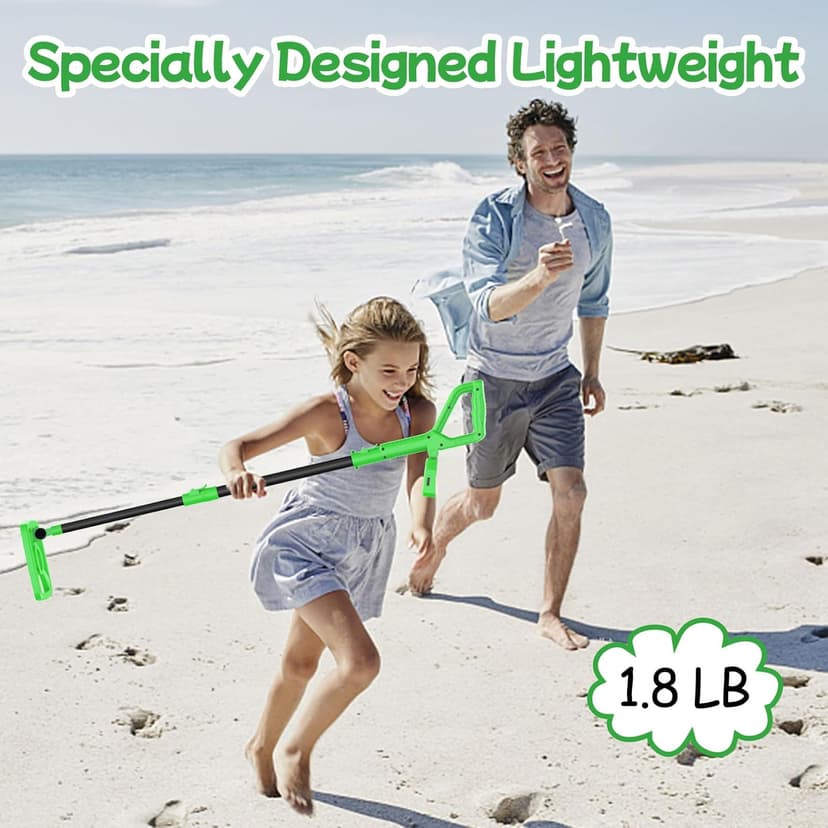OMMO Metal Detector, Rechargeable Built-in Battery Kids Metal Detector with Funny LCD Display, Adjustable Metal Detectors for Kids with Waterproof Search Coil USB Cable for Detecting Treasure