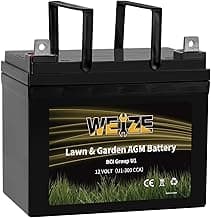 WEIZE Lawn Garden AGM Battery, 12V 300CCA BCI Group U1 SLA Starting Battery for Lawn, Tractors and Mowers, Compatible with John Deere, Toro, Cub Cadet, and Craftsman
