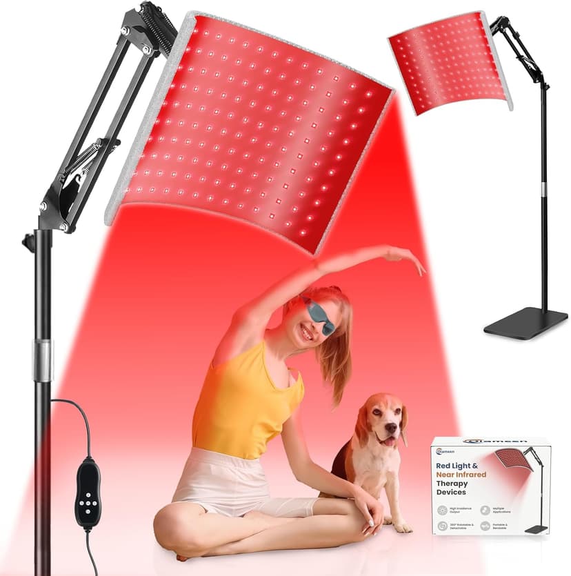 3-in-1 Red Light Therapy for Face and Body, 36W Red Light Therapy Lamp with Stand and Timer, Red Light Therapy Belt with 660nm & Infrared 850nm, for Pain Relief, Improve Sleep, Skin Health