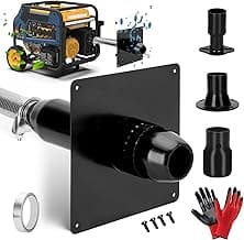 Generator Exhaust Extension Silencer Kit with Three Universal Adapters Compatible ALL Portable Generators with ALL-IN-ONE KIT,Insulated Through-Wall Mounting Plate Safely Vent Exhaust Reduce Noise 55%