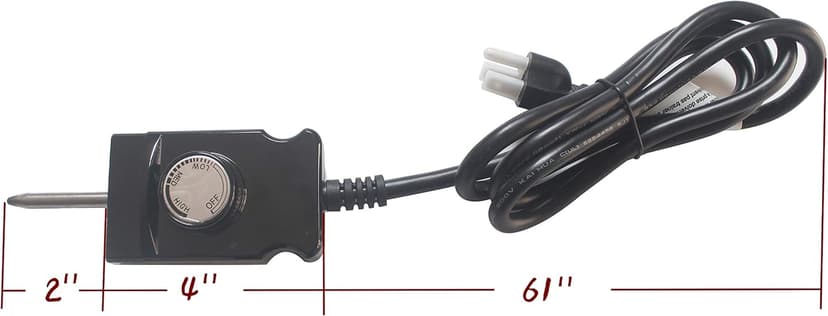 Unifit 120V AC 15A Electric Smoker/Grill Analog Adjustable Temperature Controller Heating Element Replacement Kits up to 1650 Watts (1 Set)