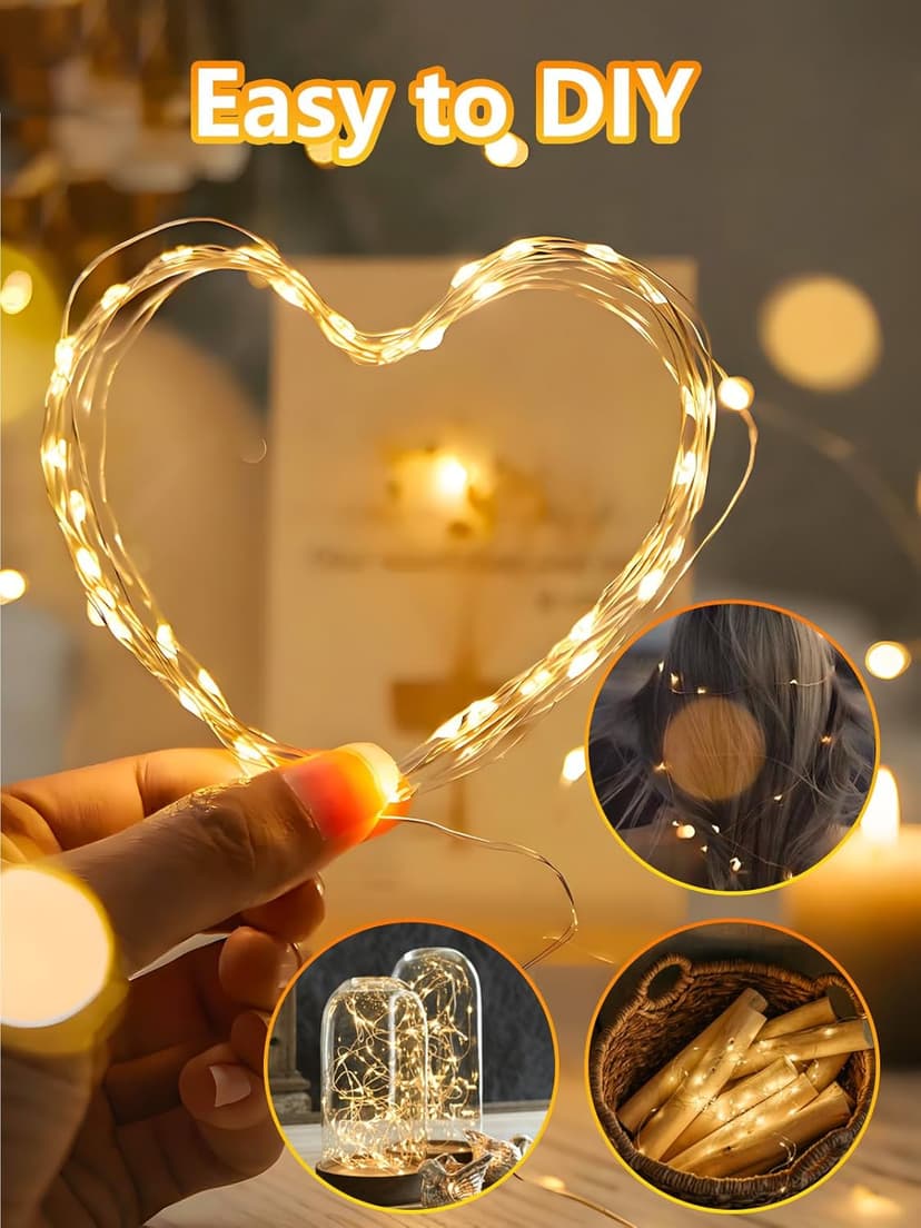 4 Pack 100 LED Fairy Lights Battery Operated with Remote, 33FT Waterproof Twinkle Lights with Timer & 8 Modes, Fairy String Light Outdoor Indoor for Bedroom Classroom DIY Christmas Decor (Warm White)