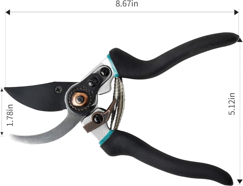 Flora Guard Pruning Shears 8.6" Bypass Garden Shears, Professional Ultra Sharp Sk5 Steel Garden Clippers, Heavy Duty Durable Ergonomic handle Plant Cutting Scissors Tools, Yard Hedge Branch Trimmer