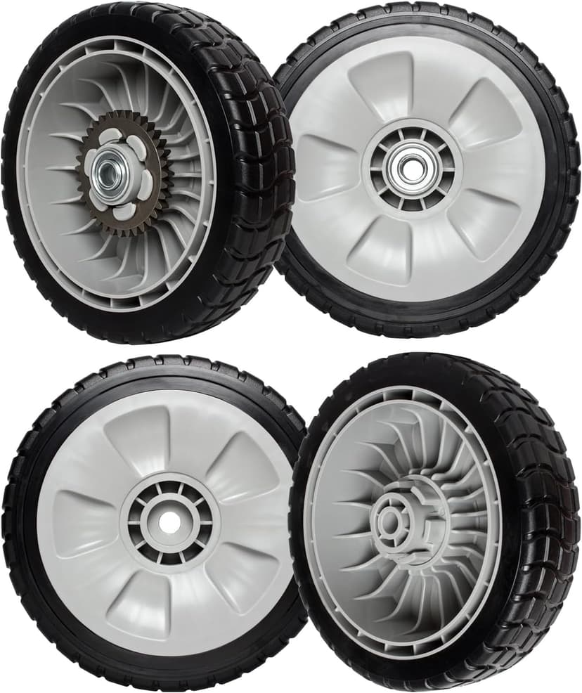 (4 Pack) Lawn Mower Wheels Kit Compatible with Honda HRR216 HRS216 HRT216 Walk Behind Lawn Mower - 2 Rear Wheels Replaces 42710-VE2-M02ZE + 2 Front Wheels Replace for 44710-VL0-L02ZB
