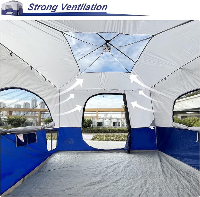 KAMPKEEPER Camping Cube, Converts 10'x10' Straight Leg Canopy into Inner Pop Up Tent, with 1 Dog Hole–Fully Vented Roof(Canopy & Frame NOT Included), Navy Blue