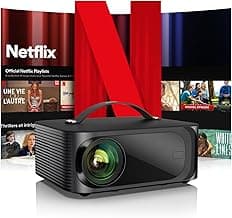 [Netflix-Licensed/1200 ANSI]Outdoor-Projector-4K with Wifi6 and Bluetooth, Smart TV OS & DoIby Audio, Portable Projector with Netflix/YouTube/PrimeVideo, ONOAYO 1080P Movie Proyector with 300''Display