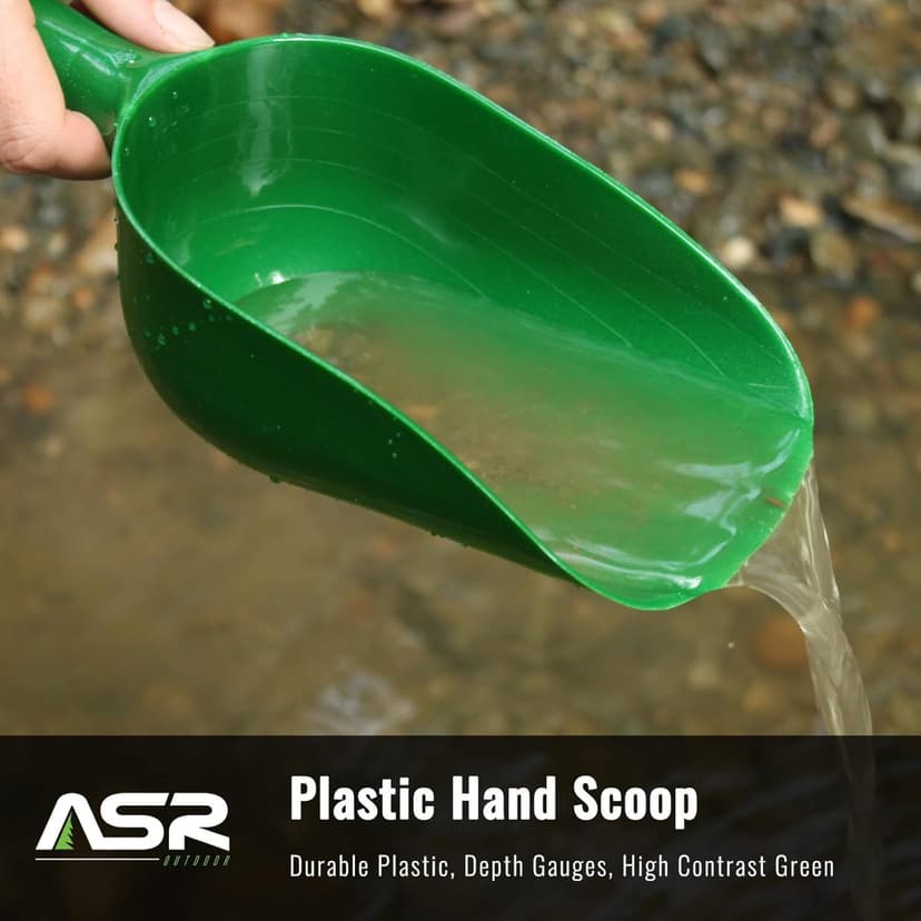 ASR Outdoor 2-Cup Large Feed Scoop, Plastic Hand Trowel - Green