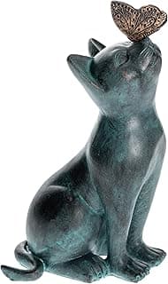 iHeartCats Cat Memorial Figurine with Butterfly - Cat Statue Pet Memorial Gifts
