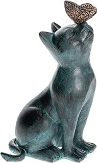 iHeartCats Cat Memorial Figurine with Butterfly - Cat Statue Pet Memorial Gifts
