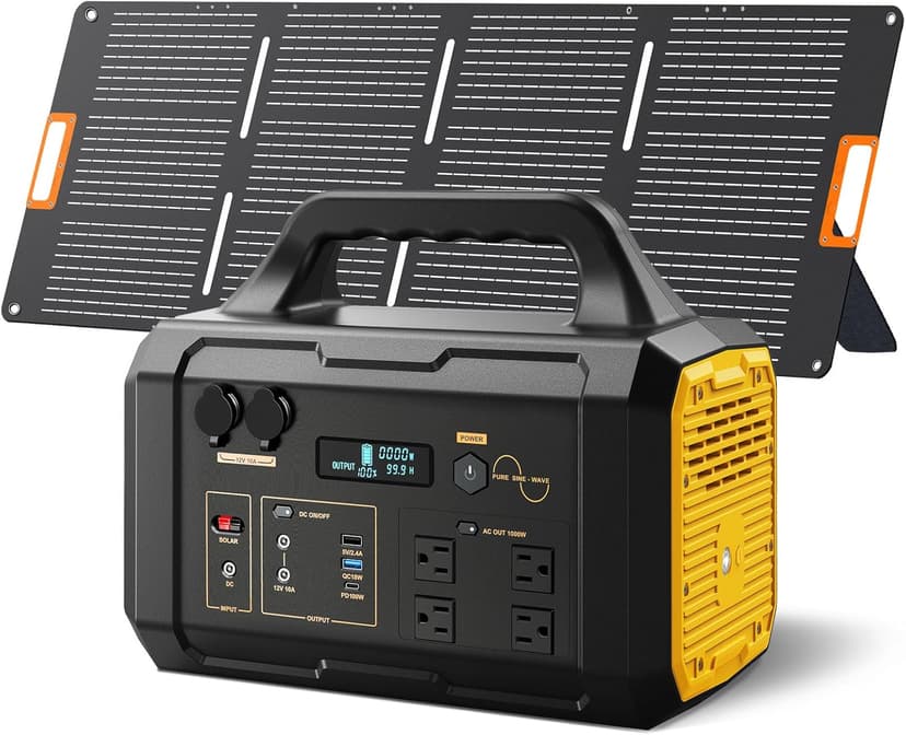 Solar Generator 1024Wh Portable Power Station with Solar Panel Included, LiFePO4 (LFP) Battery, with 120V AC Outlet for RV Camping Outdoor Home Emergency Backup, Fast Charging