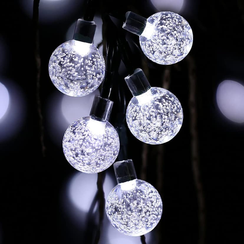 Toodour Solar String Lights Outdoor, 56ft 100 LED Globe String Lights with 8 Modes, Waterproof Solar Powered Patio Lights for Garden, Lawn, Gazebo, Porch, Yard, Wedding, Party Decor - Cool White