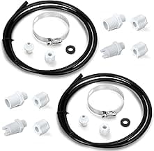 2 Sets Offline Feeder Connection Pack with Saddle Clamp Chlorinator Feeder Hose Tubing Parts with 2 Sets Check Valve Control Valve for CL200 CL220 Offline Replacement
