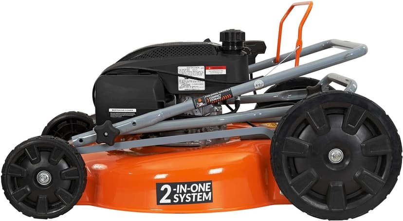 YARDMAX 21 in. 170cc 2-in-1 Gas Walk Behind Push Lawn Mower with High Rear Wheels