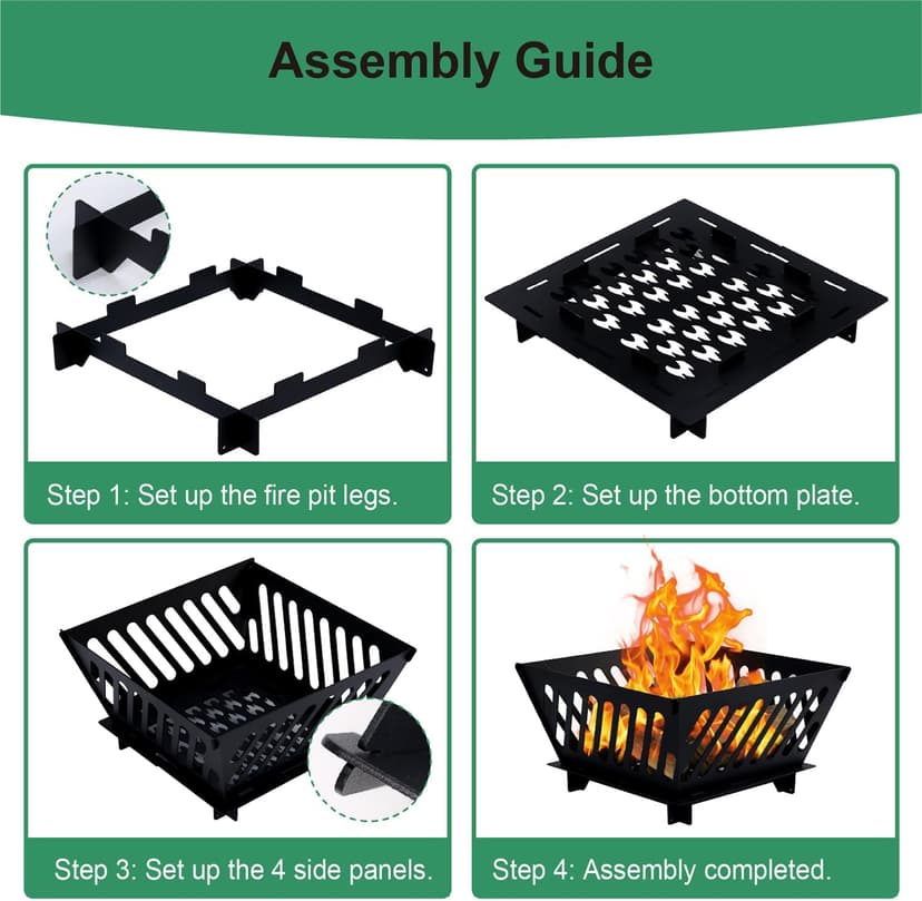 17 inch Portable Fire Pit for Outside Collapsible Plug Fire Pit Suitable for Camping, Picnics, Courtyards, Garden Bonfires and Outdoor Firewood with Storage Bag
