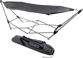Hammock with Stand Included - Portable Hammock Fits into Carry Bag for Easy Travel - Perfect for Backyard, Pool, Beach, Hiking by Lavish Home (Gray)