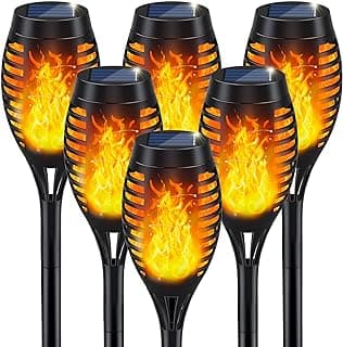 IkeeRuic Solar Lights Outdoor, Solar Torch Light with Flickering Flame for Garden Decor, Solar Garden Lights, Waterproof Outdoor Lighting, Flame Torches for Outside Patio Pathway Yard Decorations