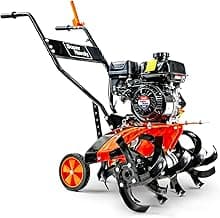 SuperHandy RotoTiller Cultivator 27” Inch Tilling Width 7HP 209cc 4 Stroke Gas Motor 6 Premium Steel Adjustable Forward Rotating Tines for Garden & Lawn, Digging, Weed Removal